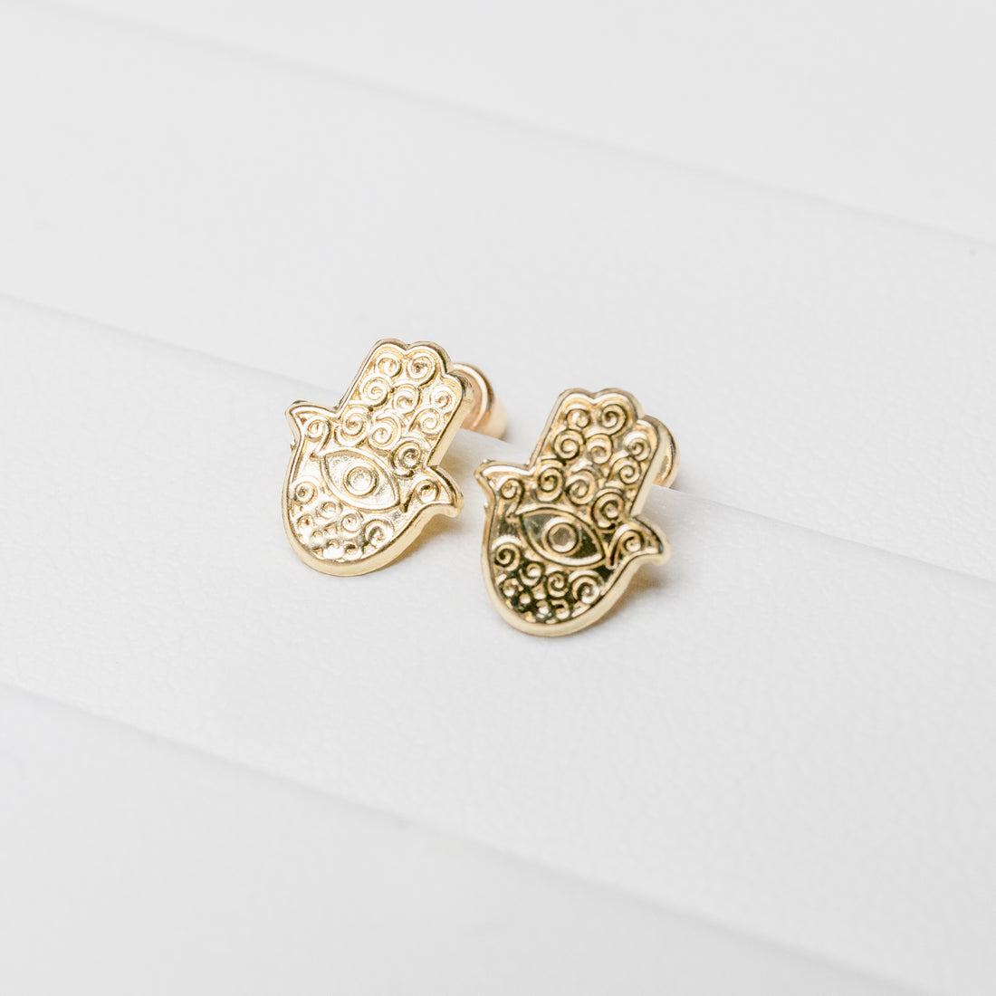 Hamsa Hands 14K Gold Studs