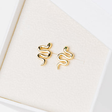 Eris Snake Studs in Gold