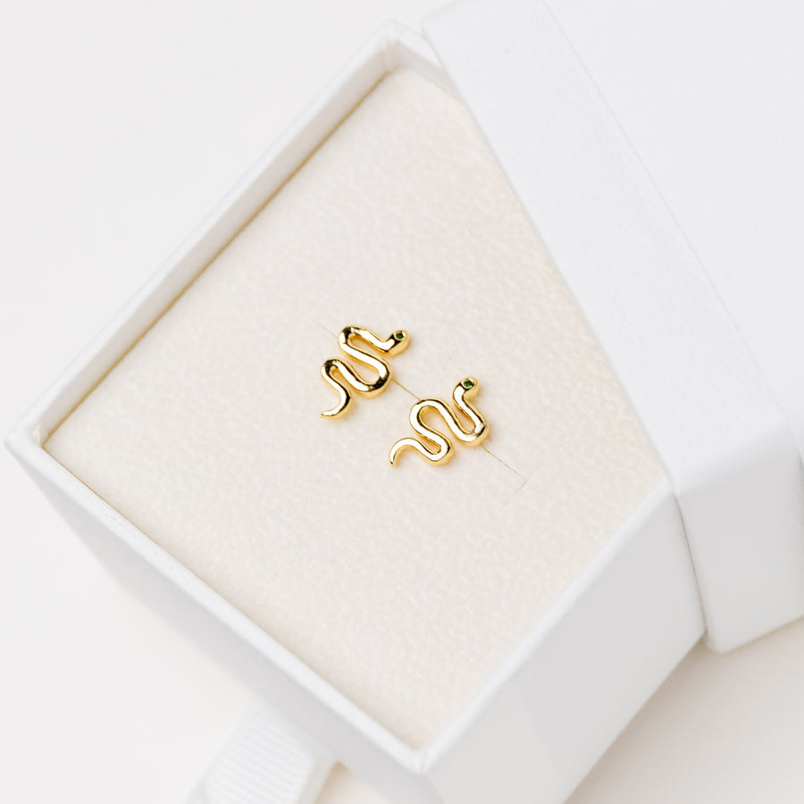 Eris Snake Studs in Gold