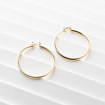 Gaia Thin Classic Hoops in Gold