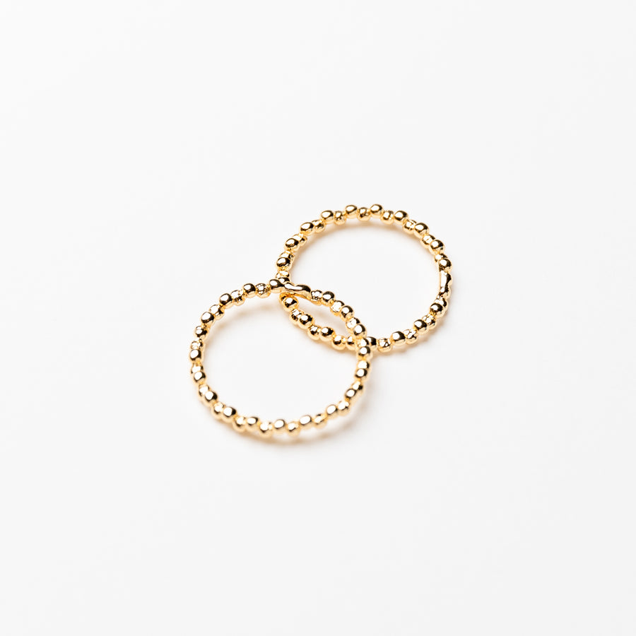 Diana Dainty Bold Beaded Ring in Gold