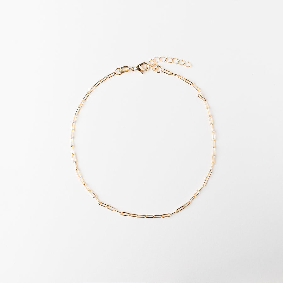Cleo Dainty Paper Clip Link Anklet