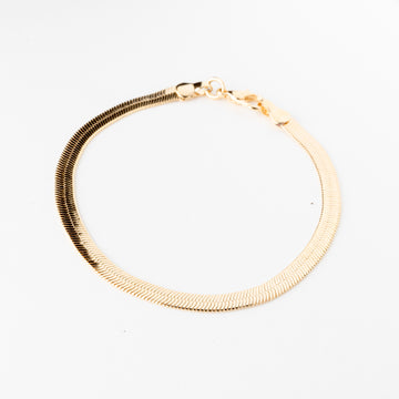 Meissa Thin Flat Snake Style Bracelet in Gold